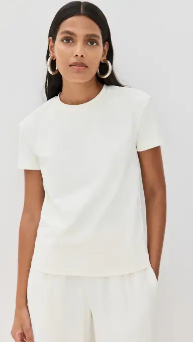 LIONESS Essential Crew Neck oose Tee Porcelain | Thumbnail 2