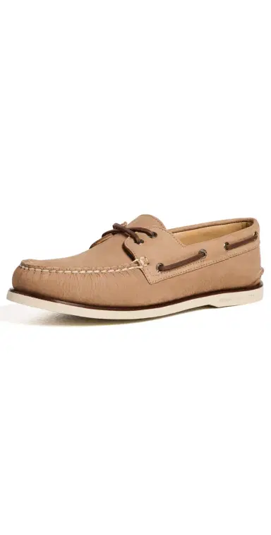 Sperry Gold Cup Authentic Original 2 Eye Nubuck Boat Shoes Beige 9 | Thumbnail 1