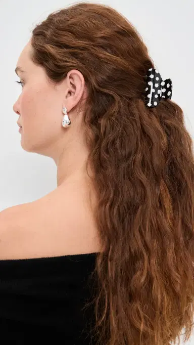 Lele Sadoughi Mini Polka Dot Claw Clip Jet One Size | Thumbnail 3 Lele Sadoughi Mini Polka Dot Claw Clip Jet One Size | Thumbnail 3