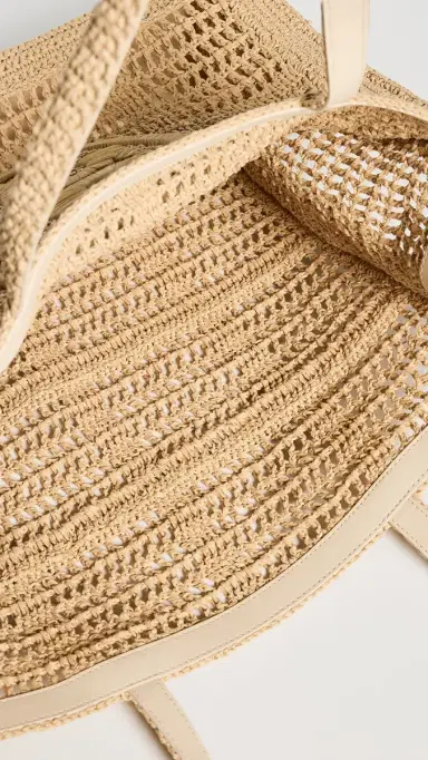 Tory Burch Ella Hand Crocheted Large Tote Natural One Size | Thumbnail 6 Tory Burch Ella Hand Crocheted Large Tote Natural One Size | Thumbnail 6