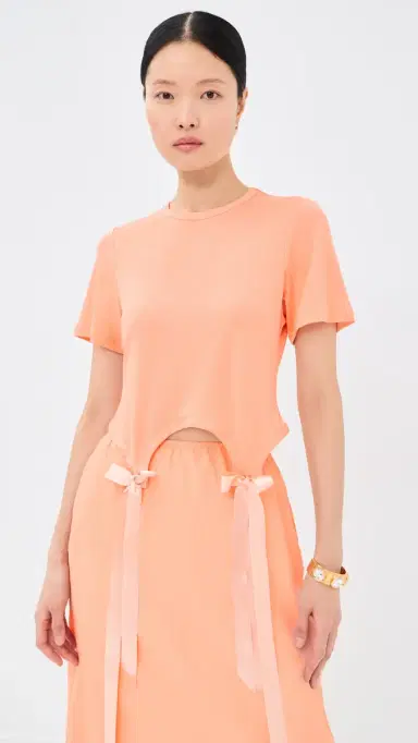Simone Rocha Bow Tail Easy T-Shirt Clementine | Thumbnail 3
