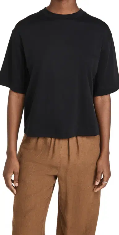 Vince Wide Sleeve Crop Tee Black | Thumbnail 1 Vince Wide Sleeve Crop Tee Black | Thumbnail 1