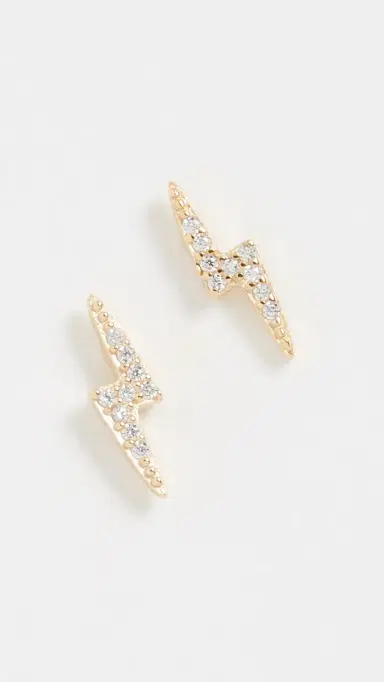 SHASHI Electric Stud Earrings Gold One Size | Thumbnail 2