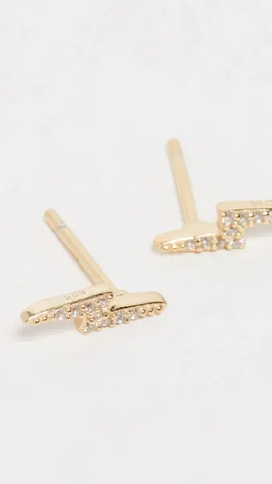 SHASHI Electric Stud Earrings Gold One Size | Thumbnail 4