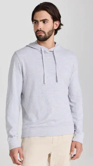 Faherty Sunwashed Slub Hoodie Light Grey Heather | Thumbnail 2 Faherty Sunwashed Slub Hoodie Light Grey Heather | Thumbnail 2
