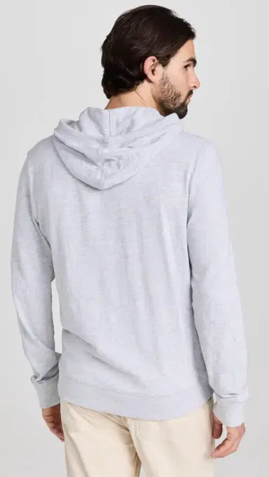 Faherty Sunwashed Slub Hoodie Light Grey Heather | Thumbnail 3 Faherty Sunwashed Slub Hoodie Light Grey Heather | Thumbnail 3