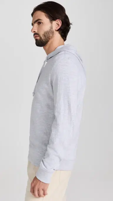 Faherty Sunwashed Slub Hoodie Light Grey Heather | Thumbnail 4 Faherty Sunwashed Slub Hoodie Light Grey Heather | Thumbnail 4
