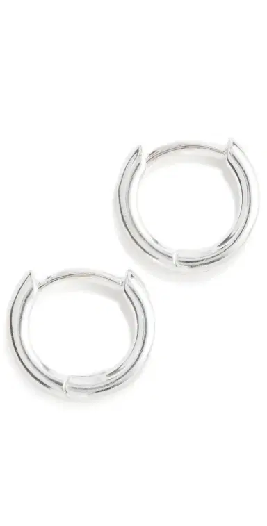 Madewell Demi Skinny Huggie Hoops Silver One Size | Thumbnail 1