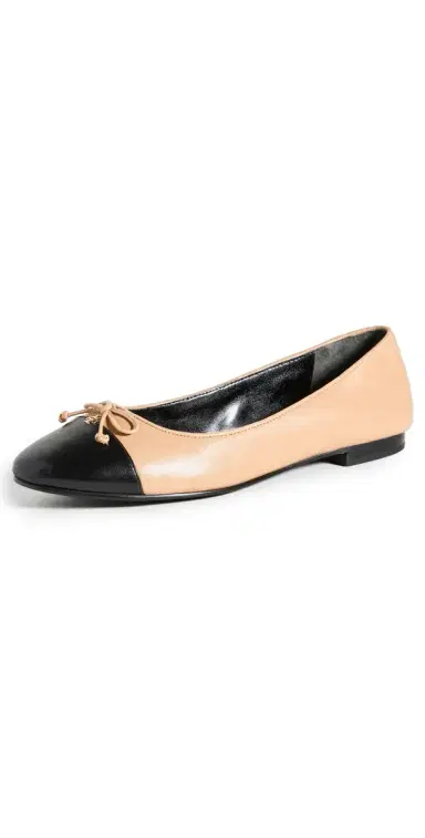 Tory Burch Cap Toe Ballet Flats Ginger Shortbread/Black 8 | Thumbnail 1 Tory Burch Cap Toe Ballet Flats Ginger Shortbread/Black 8 | Thumbnail 1
