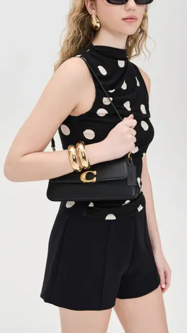 Coach Refined Calf Leather Jet Shoulder Bag B4/Black | Thumbnail 3 Coach Refined Calf Leather Jet Shoulder Bag B4/Black | Thumbnail 3