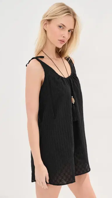 LE BOP kylar Eyelet Mini Dress Black | Thumbnail 4