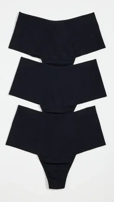 Hanky Panky Breathe Hi Rise Thong 3 Pack Black M | Thumbnail 2