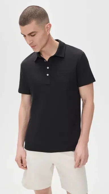 Billy Reid Pensacola Pique Polo Black S | Thumbnail 2