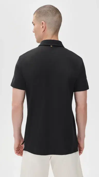 Billy Reid Pensacola Pique Polo Black S | Thumbnail 3