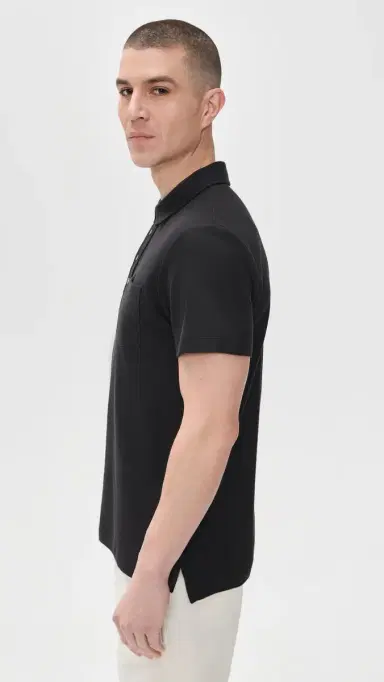 Billy Reid Pensacola Pique Polo Black S | Thumbnail 4