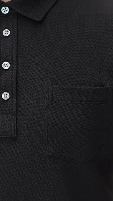 Billy Reid Pensacola Pique Polo Black S | Thumbnail 6