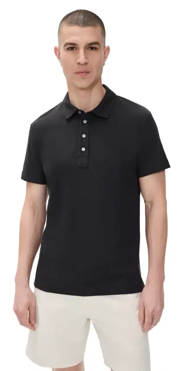 Billy Reid Pensacola Pique Polo Black S | Thumbnail 1