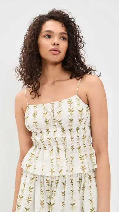 La Maregold Beatrice Top Lily Of The Valley Print Green | Thumbnail 2 La Maregold Beatrice Top Lily Of The Valley Print Green | Thumbnail 2