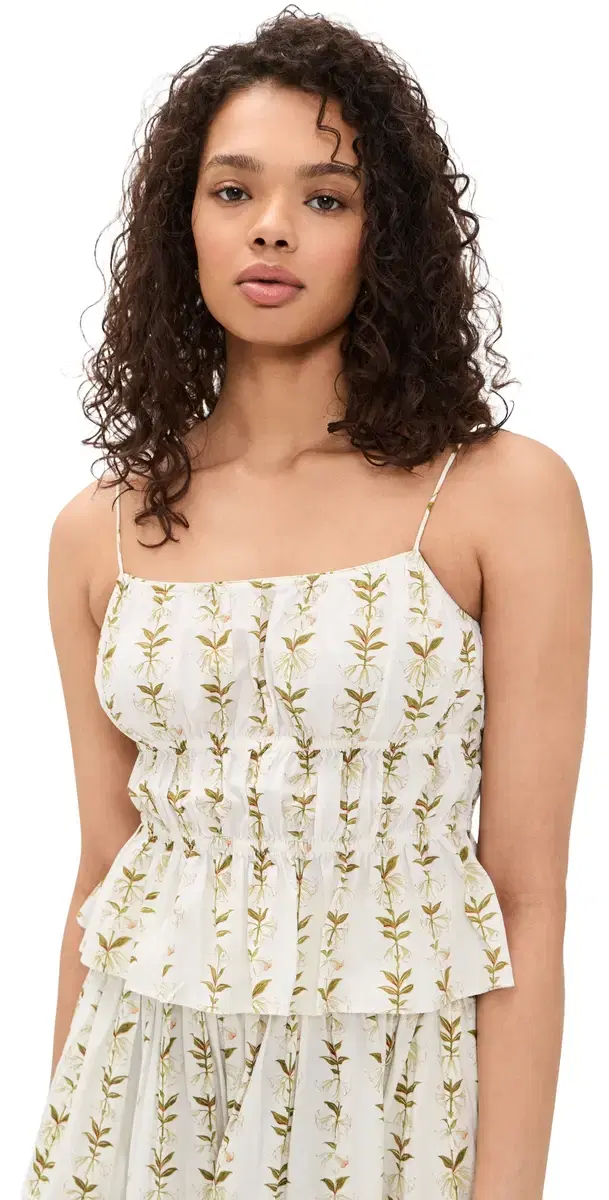 La Maregold Beatrice Top Lily Of The Valley Print Green