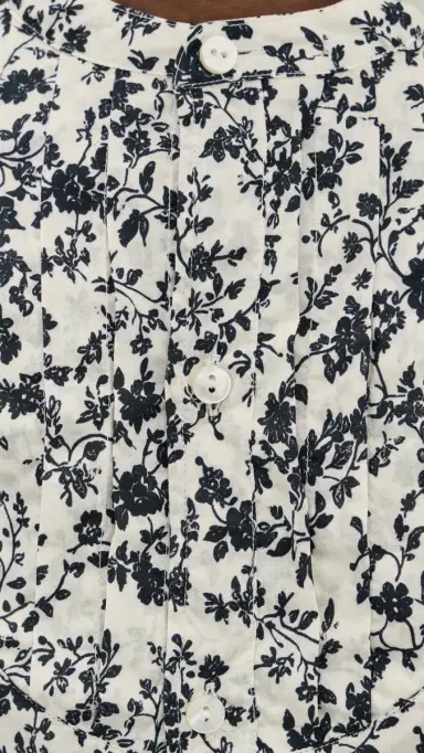 R13 Button Down Top Black Floral On Ecru | Thumbnail 6