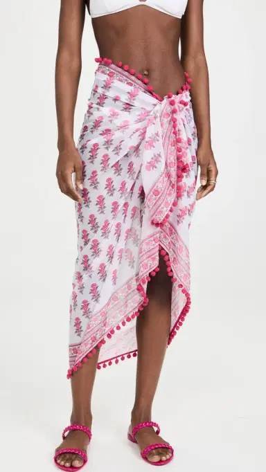 Playa Lucila Border Print Sarong | Thumbnail 2 Playa Lucila Border Print Sarong | Thumbnail 2