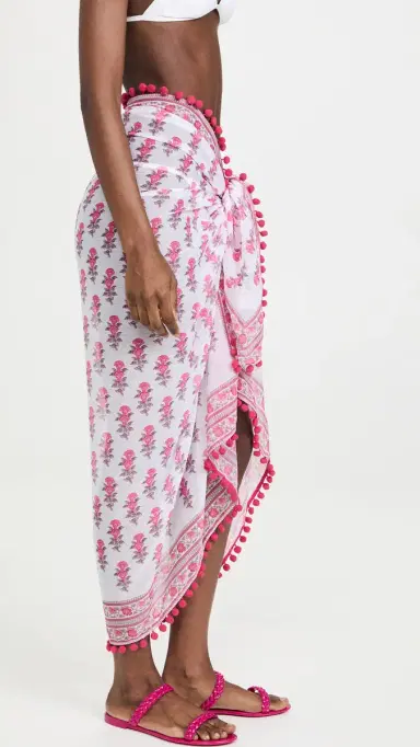 Playa Lucila Border Print Sarong | Thumbnail 4 Playa Lucila Border Print Sarong | Thumbnail 4
