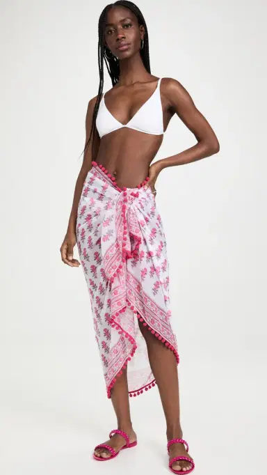 Playa Lucila Border Print Sarong | Thumbnail 5 Playa Lucila Border Print Sarong | Thumbnail 5
