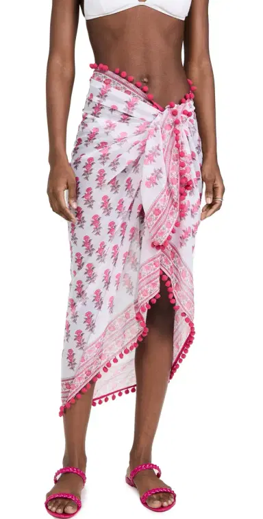 Playa Lucila Border Print Sarong | Thumbnail 1 Playa Lucila Border Print Sarong | Thumbnail 1