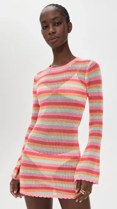 BEACH RIOT Libbi Coverup Dress Guava Jelly Crochet | Thumbnail 2