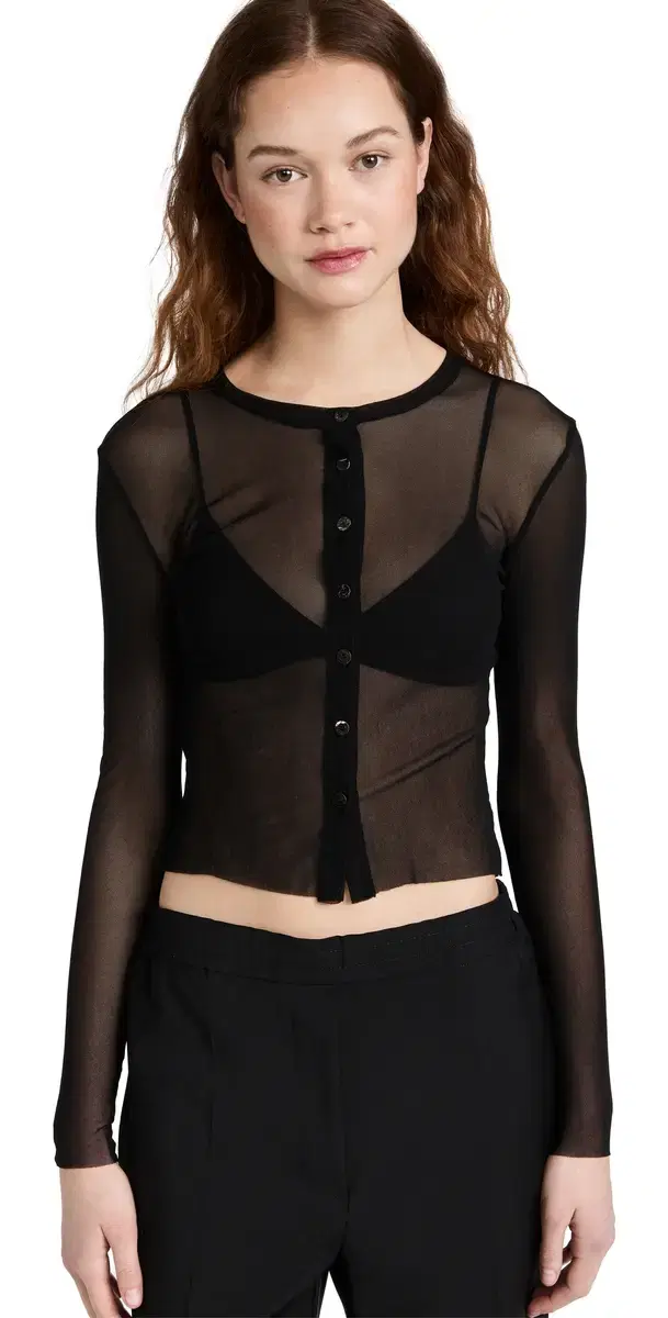 Tulle Cardigan Black