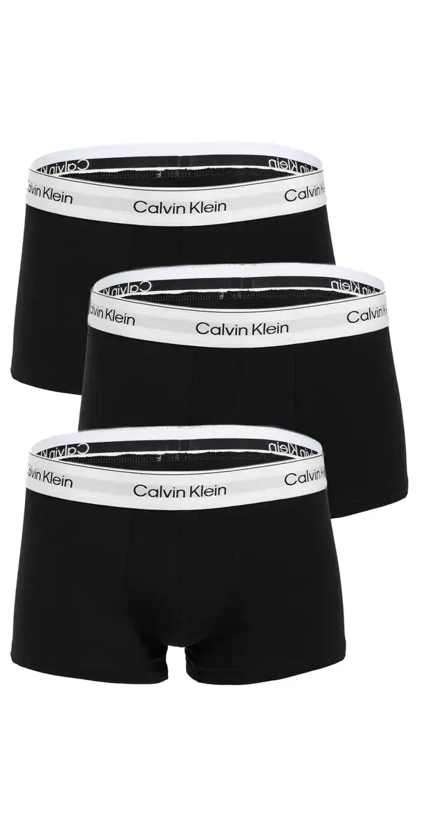 Icon Cotton Stretch Low Rise Trunks 3 Pack Black