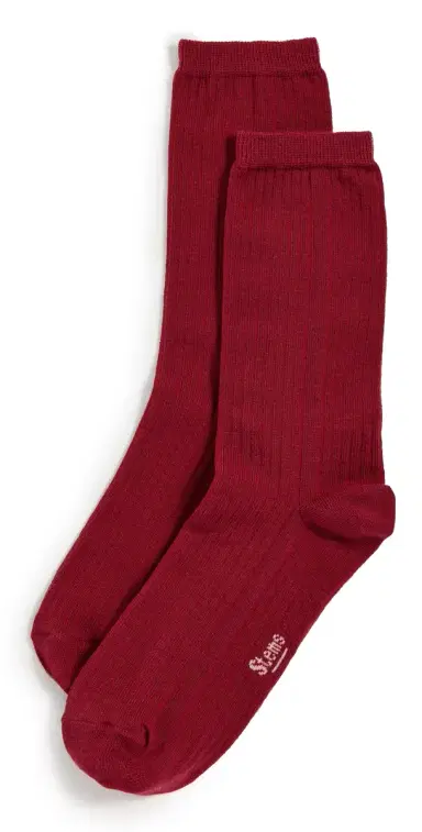 Stems Cotton Cashmere Crew Socks Red One Size | Thumbnail 1 Stems Cotton Cashmere Crew Socks Red One Size | Thumbnail 1