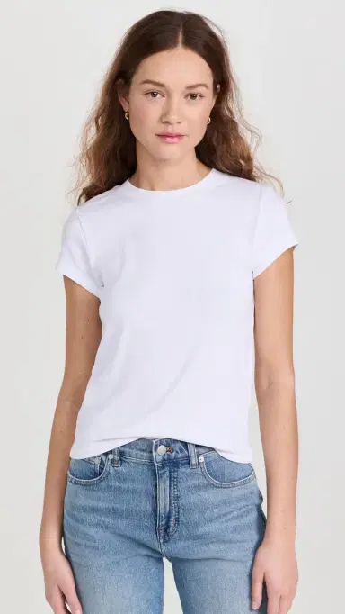 Madewell Supima Rib Tee Eyelet White | Thumbnail 2
