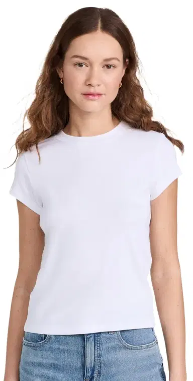 Madewell Supima Rib Tee Eyelet White | Thumbnail 1