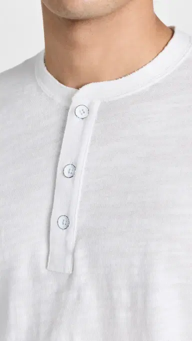 rag & bone Long Sleeve Classic Henley White XXL | Thumbnail 6