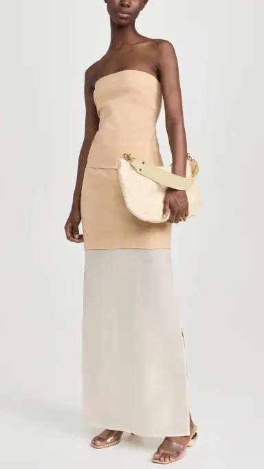 Clare V. Clare V. Moyen Messenger Cream Woven Checker One Size | Thumbnail 3