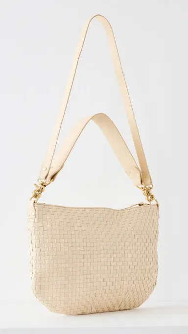 Clare V. Clare V. Moyen Messenger Cream Woven Checker One Size | Thumbnail 4