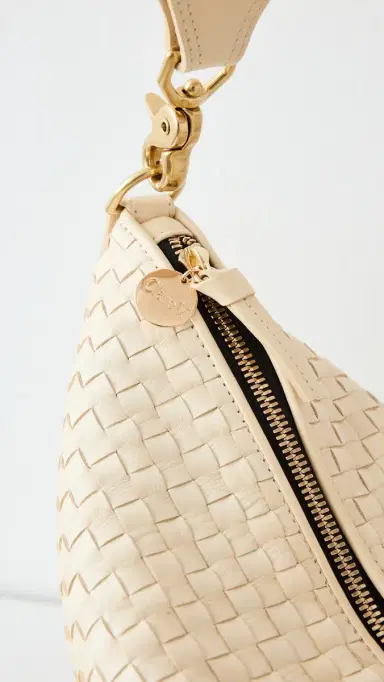 Clare V. Clare V. Moyen Messenger Cream Woven Checker One Size | Thumbnail 5