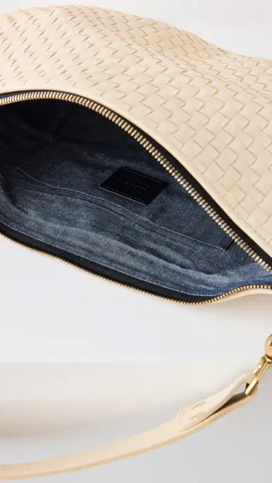 Clare V. Clare V. Moyen Messenger Cream Woven Checker One Size | Thumbnail 6