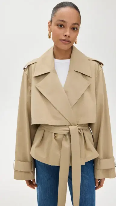 Joe's Jeans The Liz Cropped Trench Coat Camel | Thumbnail 2