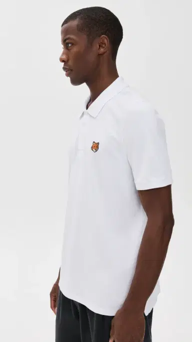 Maison Kitsuné Fox Head Patch Regular Polo White L | Thumbnail 4