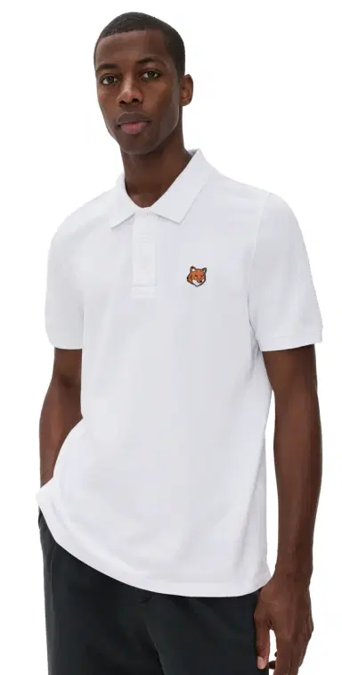 Maison Kitsuné Fox Head Patch Regular Polo White L | Thumbnail 1