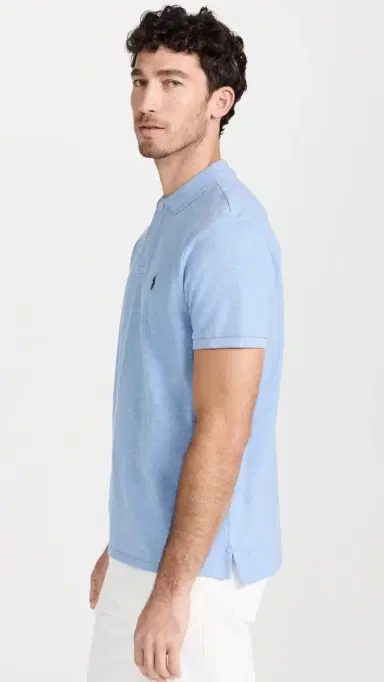 Polo Ralph Lauren Custom Slim Fit Iconic Mesh Polo Jamaica Heather | Thumbnail 4 Polo Ralph Lauren Custom Slim Fit Iconic Mesh Polo Jamaica Heather | Thumbnail 4