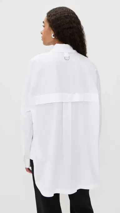 Tibi Shirting Gabe Oversized Shirt White | Thumbnail 3 Tibi Shirting Gabe Oversized Shirt White | Thumbnail 3