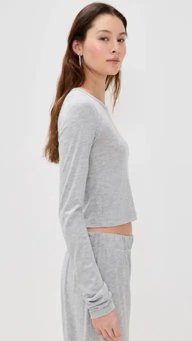 ÉTERNE Baby Tee Heather Grey L | Thumbnail 4 ÉTERNE Baby Tee Heather Grey L | Thumbnail 4
