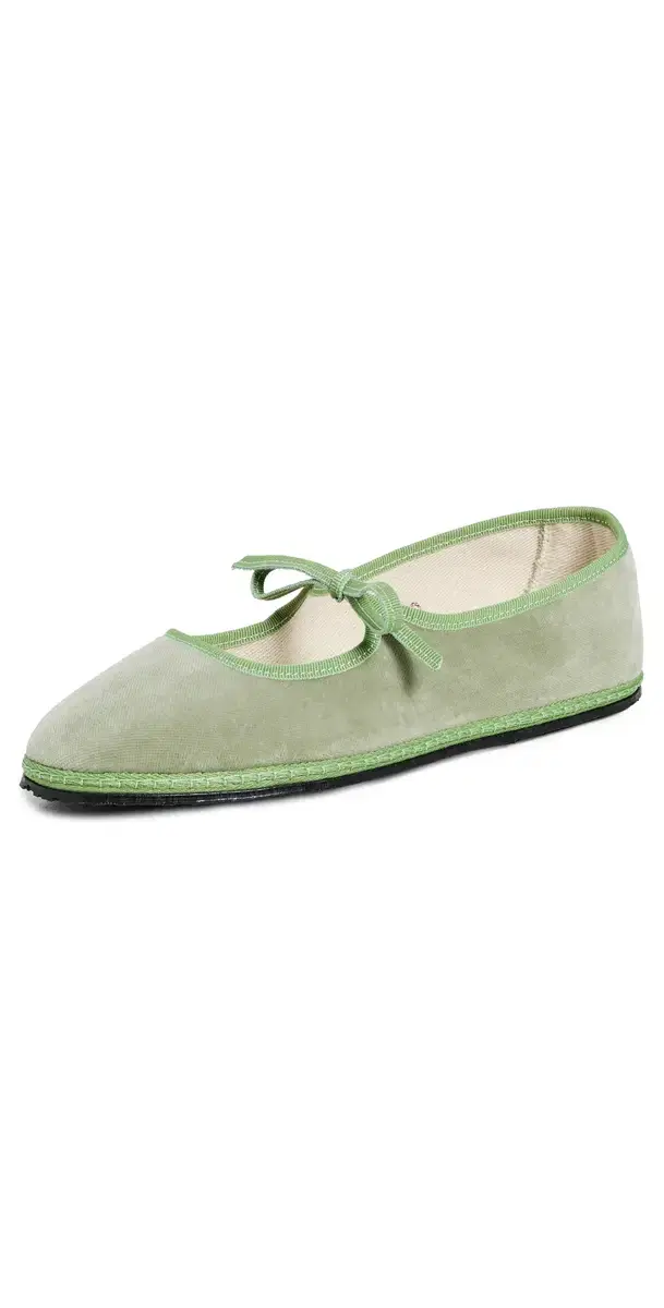 ViBi VENEZiA Mary Jane Velvet Brigitte Flats Salvia