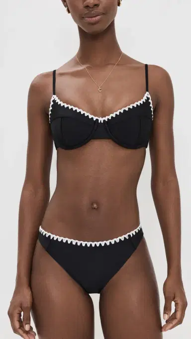 Ramy Brook Iliana Bikini Bottoms Black w/ White Crochet | Thumbnail 4 Ramy Brook Iliana Bikini Bottoms Black w/ White Crochet | Thumbnail 4