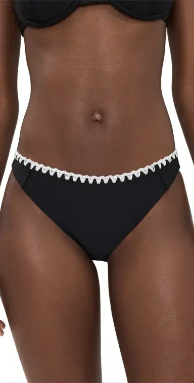 Ramy Brook Iliana Bikini Bottoms Black w/ White Crochet | Thumbnail 1 Ramy Brook Iliana Bikini Bottoms Black w/ White Crochet | Thumbnail 1
