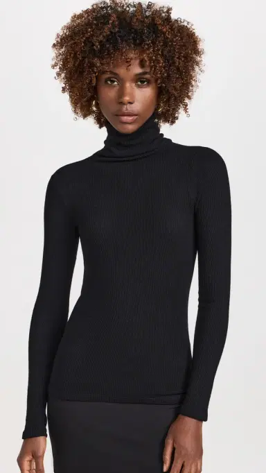 Enza Costa Sweater Knit Turtleneck Black | Thumbnail 2 Enza Costa Sweater Knit Turtleneck Black | Thumbnail 2