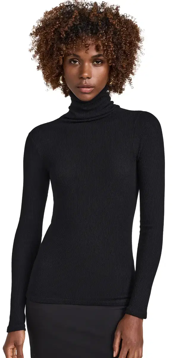 Sweater Knit Turtleneck Black